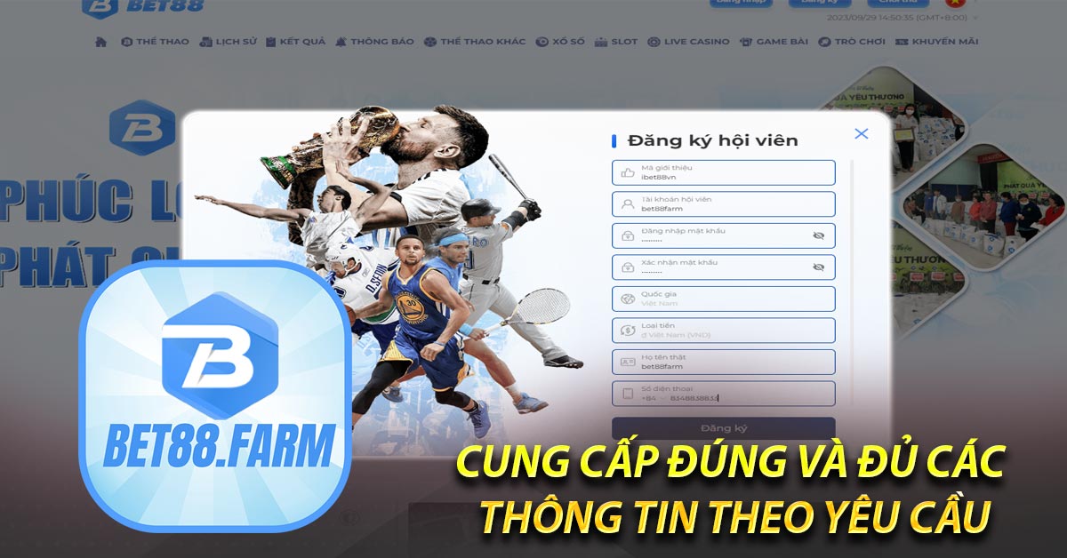 Cung cấp đúng và đủ các thông tin theo yêu cầu